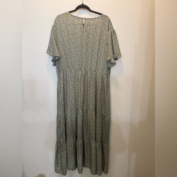 NWOT Nemidor Floral Maxi Dress in Mint Green - Size 22 - Picture 9 of 13